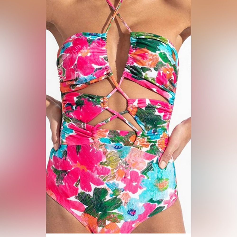 Brand new never worn PatBo floral, cut out swimsuit